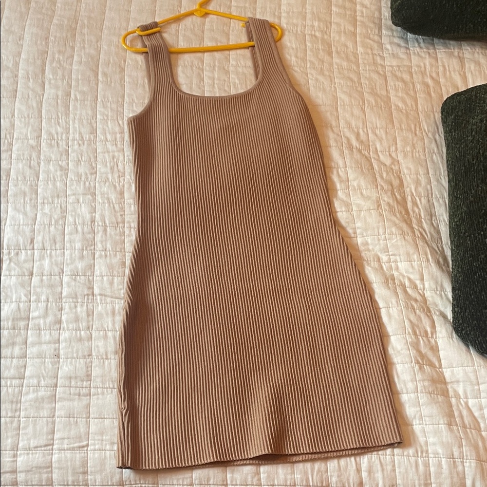 Forever 21 Ribbed Mini Dress - Tan
